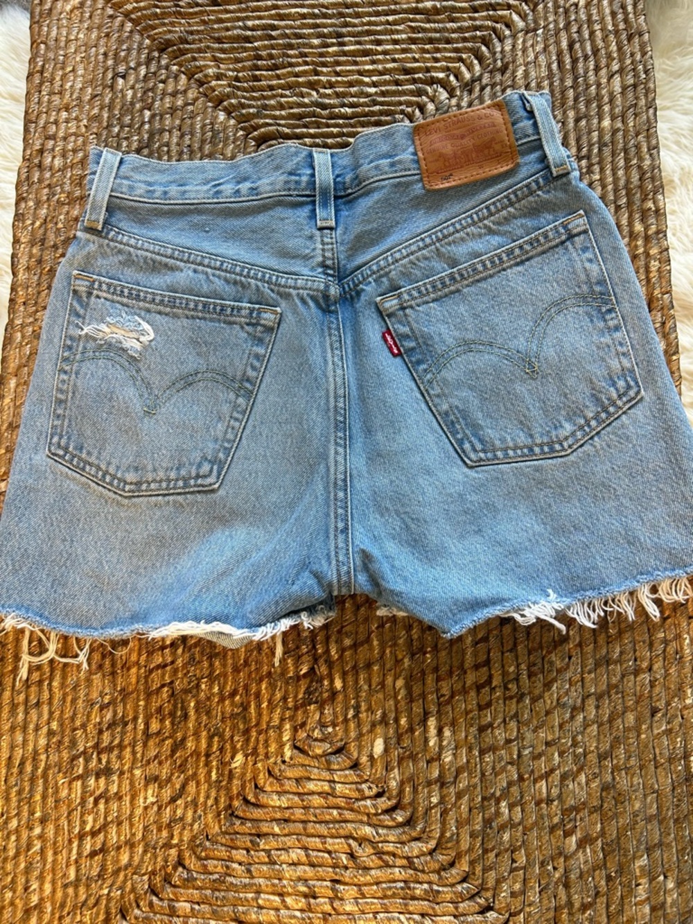 Women’s Levi  501 button down cut off jean shorts
